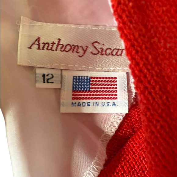 Vintage Anthony Sicari Red Knit Top – Size 12 - Picture 3 of 7